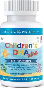 Nordic naturals Nordic Naturals - Kwasy DHA Xtra dla Dzieci, 636mg, Smak Jagodowy, 90 kapsułek miękkich 1