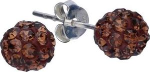 Lovrin Srebrne kolczyki 925 kuleczki z kryształkami 0,75g 1