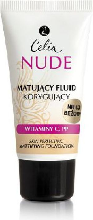 Celia Nude Make- Up fluid matujaco-korygujący 03 beż 30 ml 1
