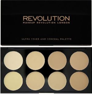 Makeup Revolution Ultra Cover and Concealer Palette Korektory Light 10g 1