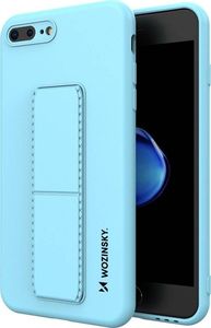 Wozinsky Wozinsky Kickstand Case elastyczne silikonowe etui z podstawką iPhone 8 Plus / iPhone 7 Plus jasnoniebieski 1