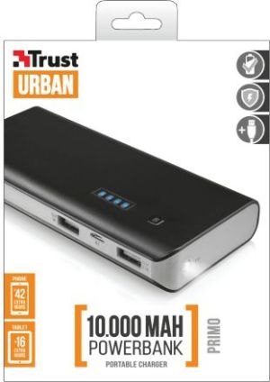 Powerbank Trust UrbanRevolt Primo 10000 mAh Czarno-szary  (21149) 2