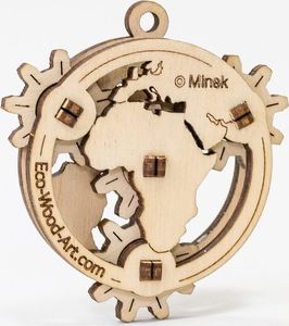 EcoWoodArt EWA Drewniane Puzzle 3D Mały Globus 2