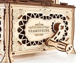 EcoWoodArt EWA Drewniane Puzzle 3D Gramofon 12