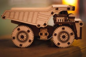 EcoWoodArt EWA Drewniane Puzzle 3D Mini Belaz 11