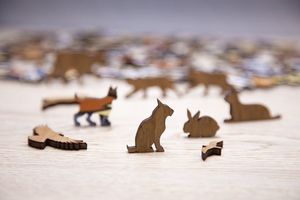 EcoWoodArt EWA Drewniane Puzzle 3D Klocki Układanka Lew 3