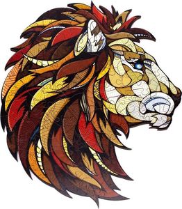 EcoWoodArt EWA Drewniane Puzzle 3D Klocki Układanka Lew 5