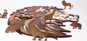 EcoWoodArt EWA Drewniane Puzzle 3D Klocki Układanka Lew 6