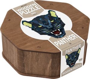 EcoWoodArt EWA Drewniane Puzzle 3D Klocki Układanka Pantera 4