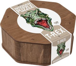 EcoWoodArt EWA Drewniane Puzzle 3D Klocki Układanka T-Rex 3