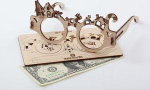 Mr.Playwood Mr.Playwood Drewniany Model Puzzle 3D Okulary Caramel House 8