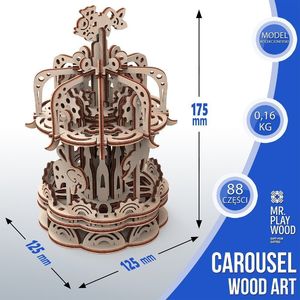 Mr.Playwood Drewniany Model Puzzle 3D Karuzela S 7