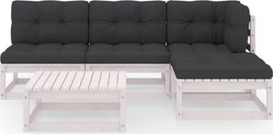 vidaXL 5-cz. zestaw wypoczynkowy do ogrodu, z poduszkami, lita sosna 2