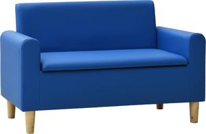 vidaXL 2-osobowa sofa dziecięca, niebieska, sztuczna skóra 1