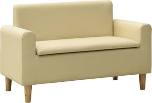 vidaXL 2-osobowa sofa dziecięca, kremowa, sztuczna skóra 1