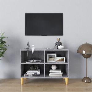 vidaXL Szafka TV z drewnianymi nóżkami, szarość betonu, 69,5x30x50 cm 1