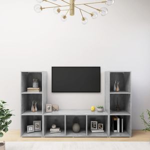 vidaXL Szafki TV, 3 szt., szarość betonu, 107x35x37 cm, płyta wiórowa 1