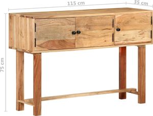 vidaXL Szafka, 115 x 35 x 75 cm, lite drewno akacjowe 7