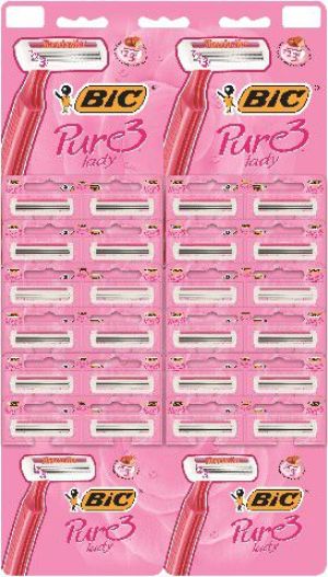 Bic Maszynka do golenia Pure 3 Lady różowa - karta 24szt. 1