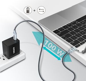 Kabel USB Choetech USB-C - USB-C 1.8 m Srebrny (6971824973099) 5