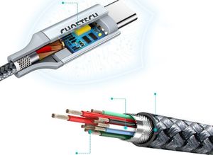 Kabel USB Choetech USB-C - USB-C 1.8 m Srebrny (6971824973099) 6