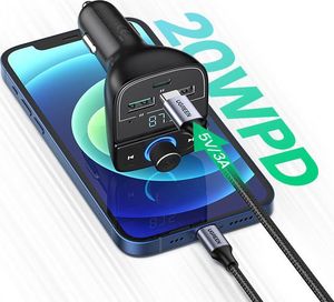 Transmiter FM Ugreen CD229 Adapter 2x USB-A 1x USB-C 3 A  (80910) 4