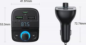 Transmiter FM Ugreen CD229 Adapter 2x USB-A 1x USB-C 3 A  (80910) 9
