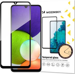 Wozinsky Wozinsky super wytrzymałe szkło hartowane Full Glue na cały ekran z ramką Case Friendly Samsung Galaxy A22 4G czarny 1