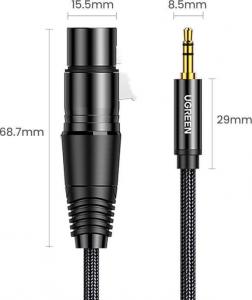 Kabel Ugreen Jack 3.5mm - XLR 2m czarny (UGR984BLK) 2