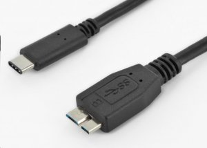 Kabel USB PremiumCord USB-C - micro-B 0.6 m Czarny (ku31cmb06bk) 1