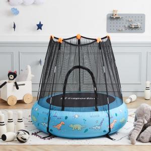 Trampolina ogrodowa inSPORTline dmuchana Nufino z siatką zewnętrzną 4 FT 120 cm niebieska 3