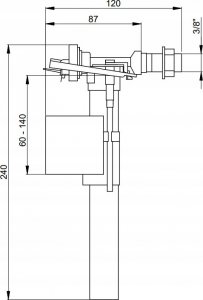 Inter-Sano Zawór kompaktu bocznego napełniający, 3/8 cala 16