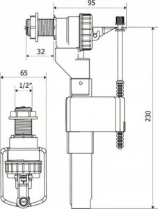 Inter-Sano Zawór kompaktu bocznego napełniający, 3/8 cala 6