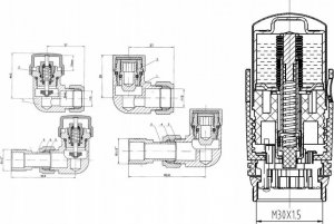 Invena INVENA KPL TERMOSTAT. OSIOWY CZARNY 12