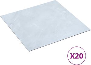 vidaXL Samoprzylepne panele podłogowe, 20 szt., PVC, 1,86 m, białe 1
