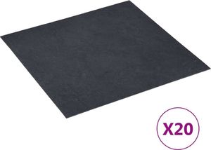 vidaXL Samoprzylepne panele podłogowe, 20 szt., PVC, 1,86 m, czarne 1