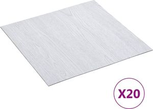 vidaXL Samoprzylepne panele podłogowe, 20 szt., PVC, 1,86 m, białe 1