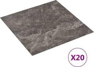 vidaXL Samoprzylepne panele podłogowe, 20 szt., PVC, 1,86 m, czarne 2