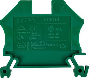 Shumee Złączka szynowa 2-przewodowa 4mm2 zielona EURO 43409GR 1