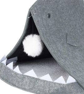 Pets Collection Domek dla kota w kształcie ryby szary 2