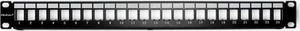 Qoltec Patch panel RACK 24 porty UTP blank Czarny (54479) 1