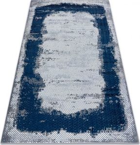 Dywany Łuszczów Dywan CORE A004 Ramka, Przecierany - Strukturalny, dwa poziomy runa, niebieski / szary, 80x150 cm 1