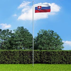 vidaXL Flaga Słowacji z aluminiowym masztem, 4 m 1