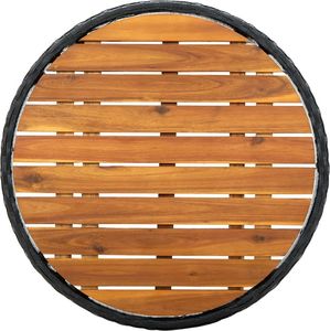 vidaXL Stolik herbaciany, czarny, 60 cm, rattan PE i drewno akacjowe 5