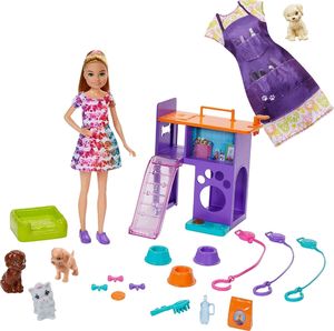 Lalka Barbie Mattel Team Stacie - Opiekunka zwierząt + ubranko Kariera - Psi Fryzjer (GFF48, GHX37) 1