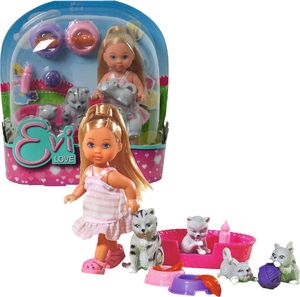 Lalka Barbie Simba Simba Evi Love lalka blondynka z kotkami 1