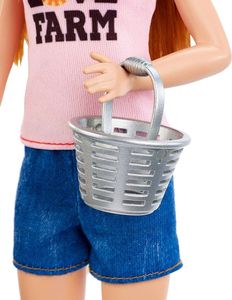 Lalka Barbie Mattel Barbie zestaw Farma Traktor z przyczepką, lalka Barbie z kurnikiem i Ken ze świnką 12