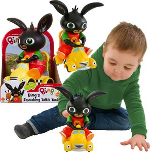 Figurka Golden Bear Królik Bing Figurka w żółtej taksówce samochód 18 cm 1