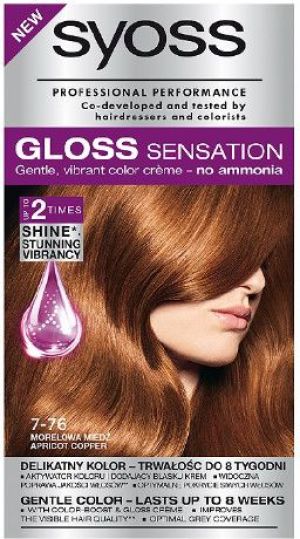 Syoss Gloss Sensation Farba do włosów 7-76 Morelowa Miedź 1