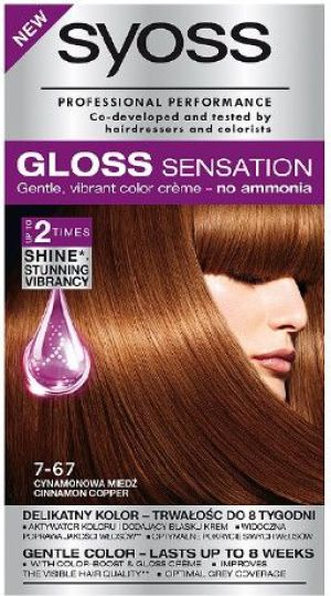 Syoss Gloss Sensation Farba do włosów 7-67 Cynamonowa Miedź 1